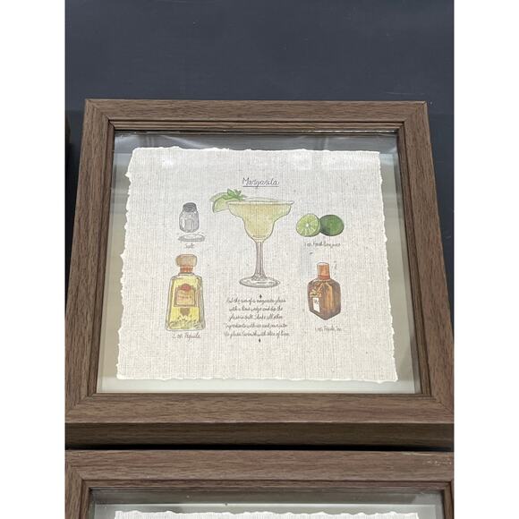 Set of 6 Classic Cocktail Recipe Shadow Box Wall Art - Picture 3 of 9